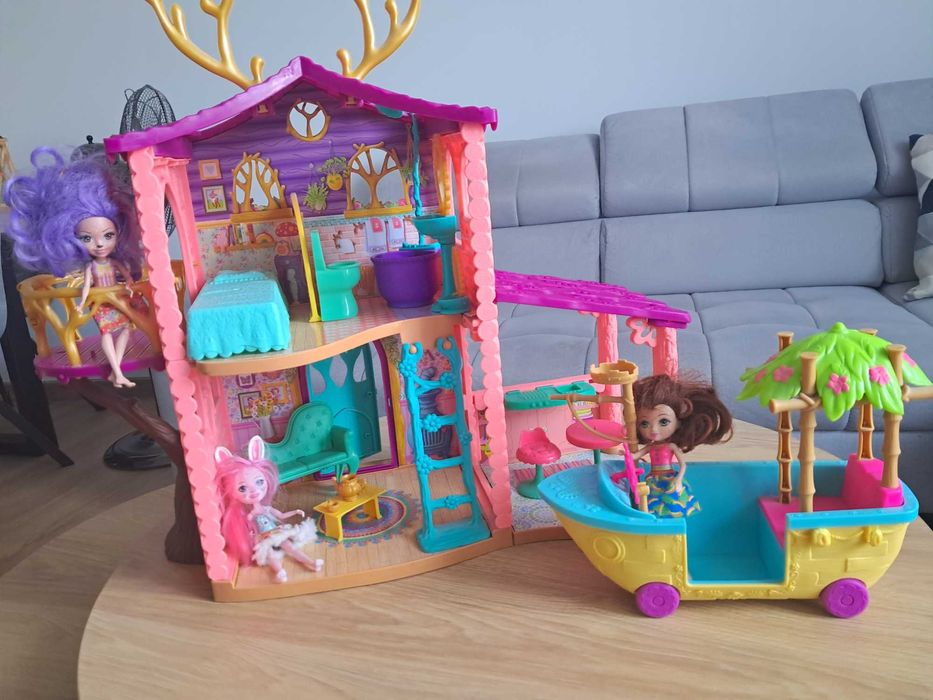 Duży domek jelonków oraz statek Enchantimals 3 lalki