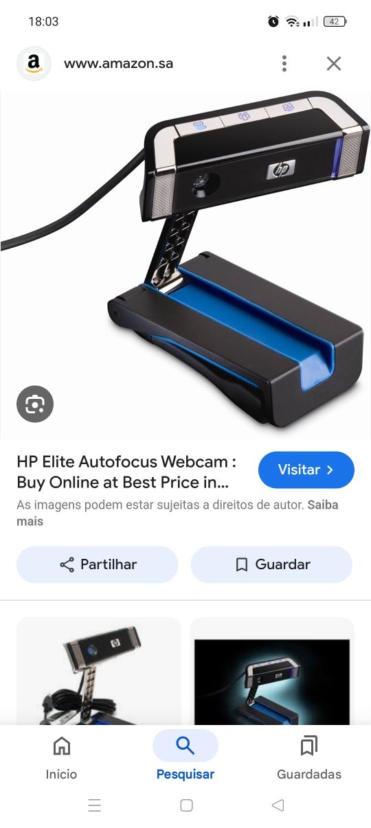 HP Webcam usada a funcionar