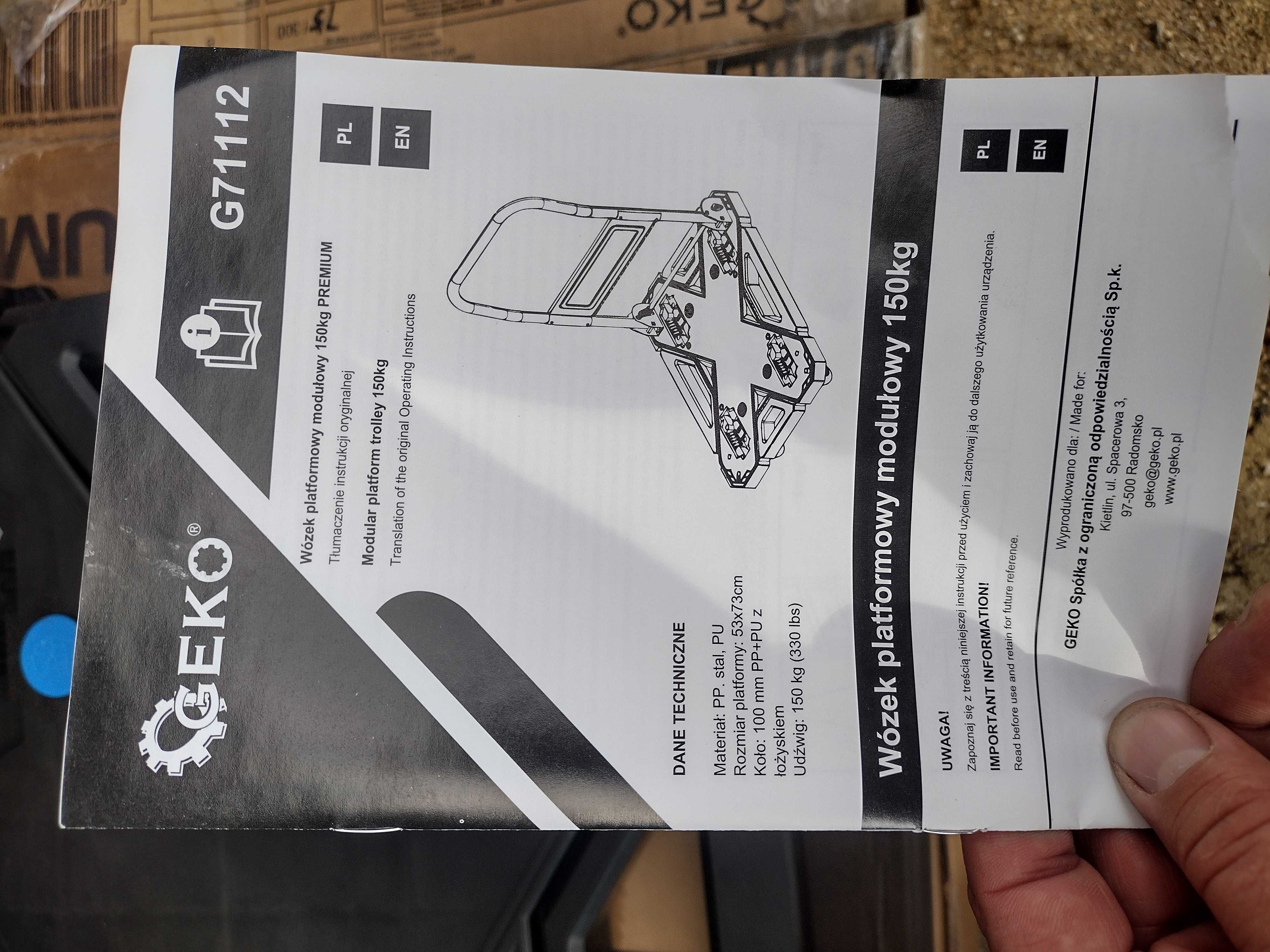 Wózek magazynowy platformowy 150 kg