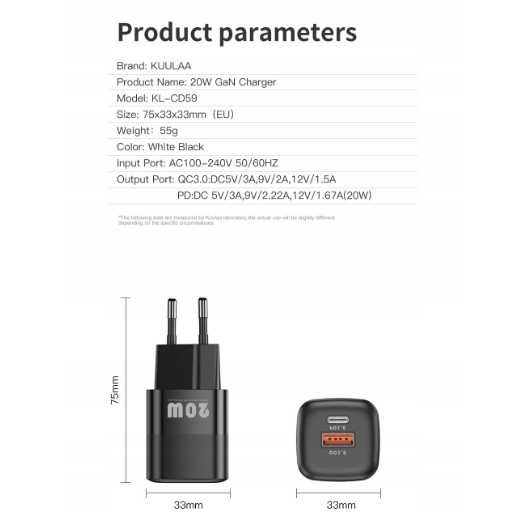 Ładowarka 20W GaN PD USB C