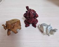 Figurki słoni, drewno marmurowe, ceramika