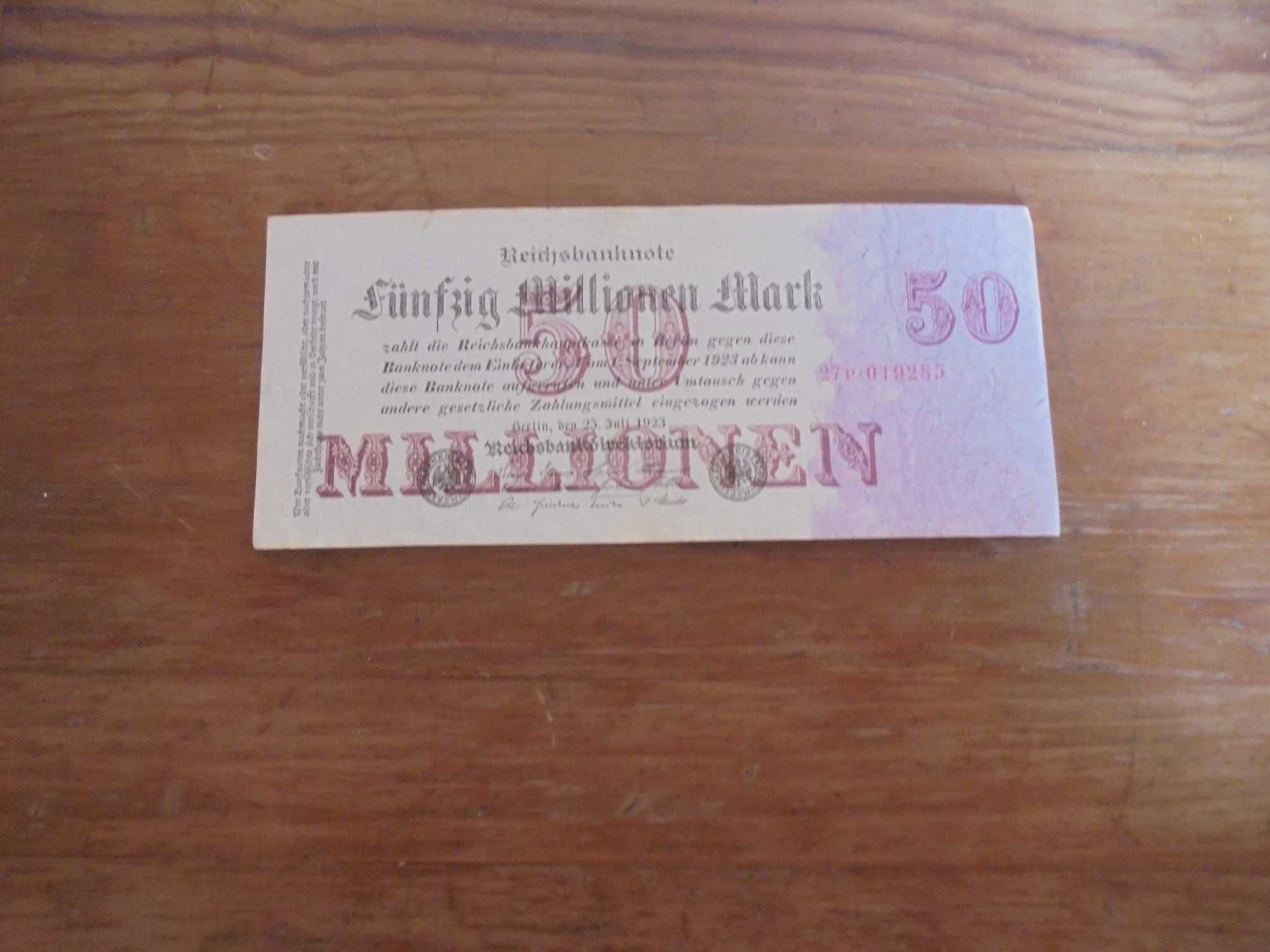 Banknot Niemiecki 50 milionów marek z 1923r [b537]