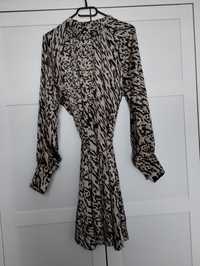 Sukienka # damska # długim rękawem # satyny # rozmiar L # H&M