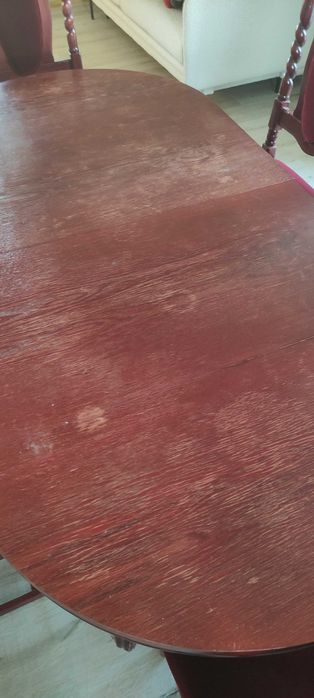 Stół drewniany rozkładany 180(240)x90 i 6 krzeseł