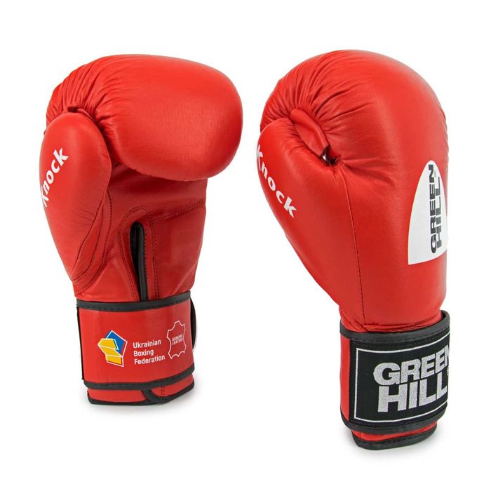 Боксерские перчатки "KNOCK" Green Hill, с печать ФБУ 10унций