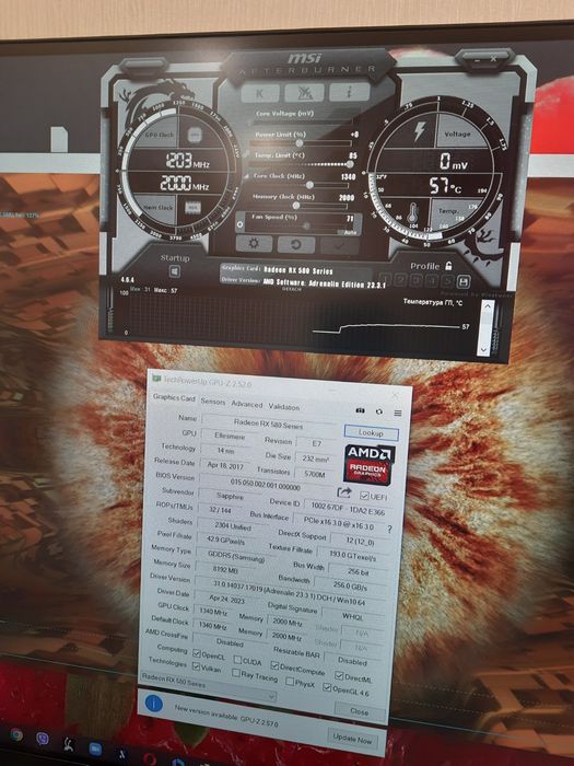 Видеокарта Sapphire RX 580 Nitro + Special Edition 8gb как Новая