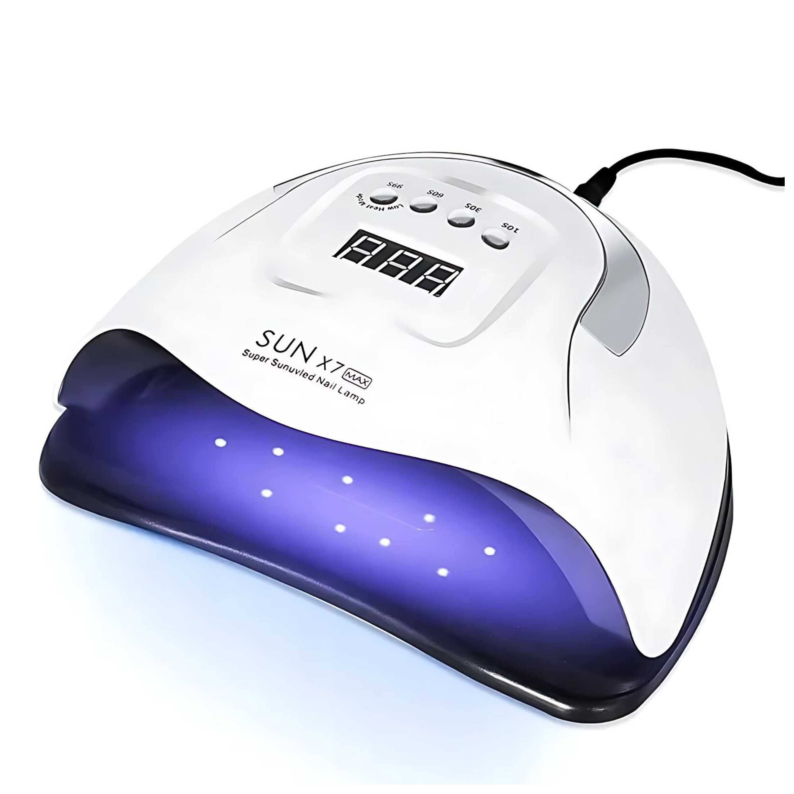 Lampa do paznokci 220W do hybryd żeli uv led sun x7 lcd max