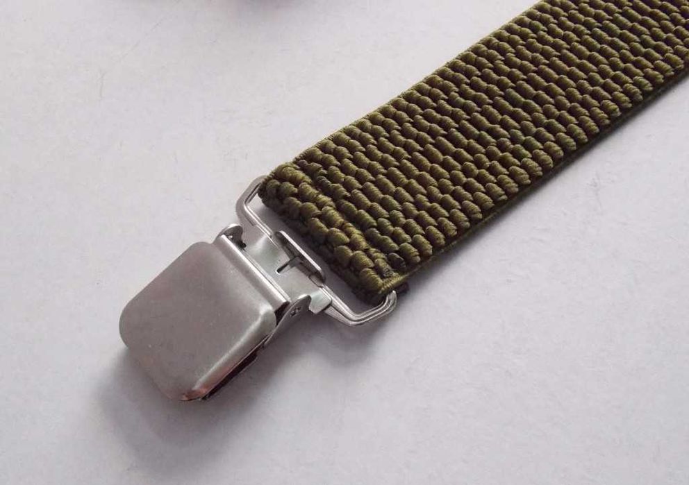 Мужские широкие усиленные подтяжки хаки / підтяжки хакі посилені