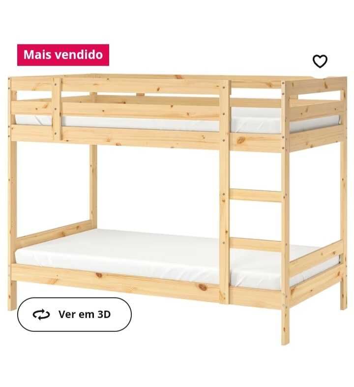 Beliche MYDAL ikea + 2 colchões