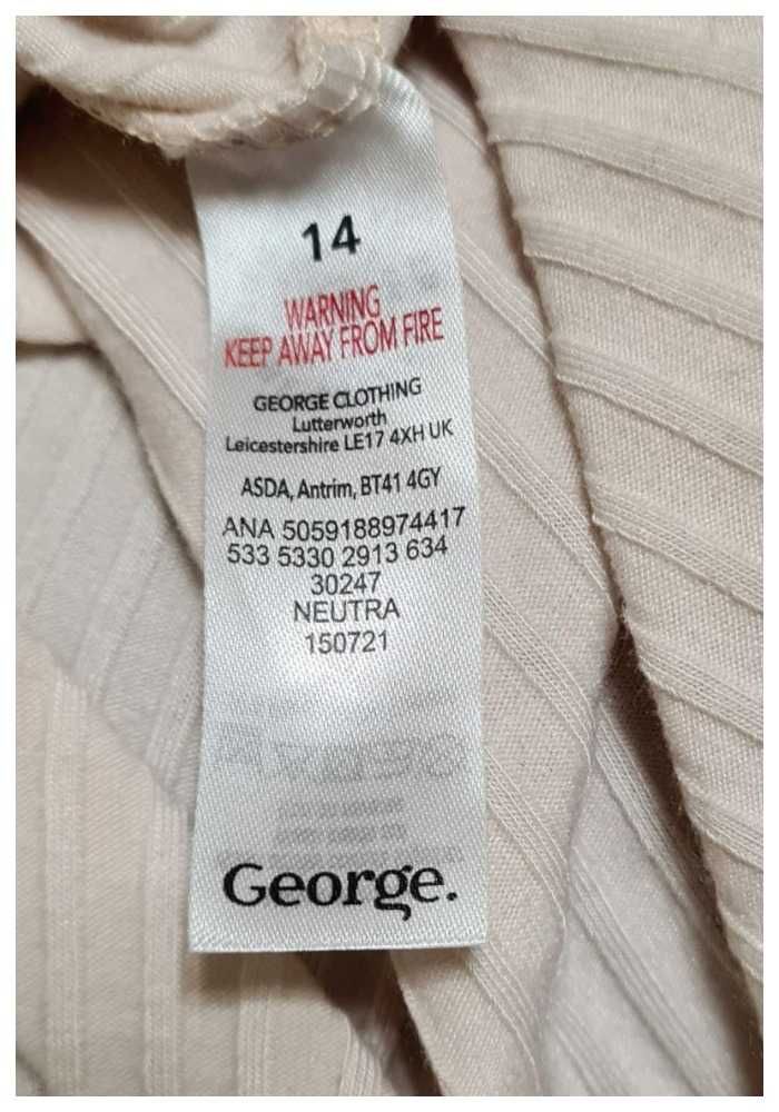 Платье демисезонное в рубчик с рукавом George, р. L
