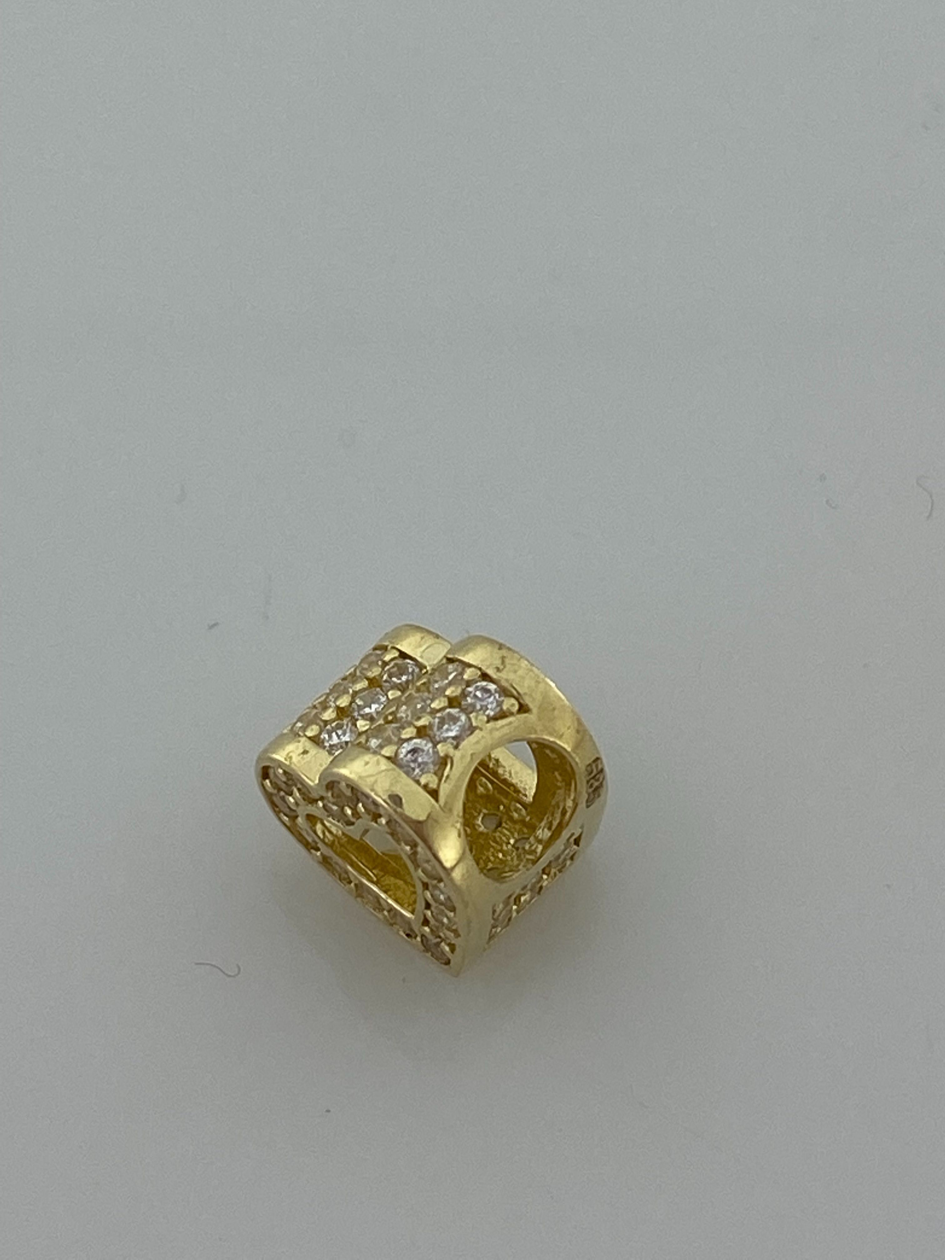 Złoty element charms na bransoletkę Pandora, Próba 585. Nowy (4142)