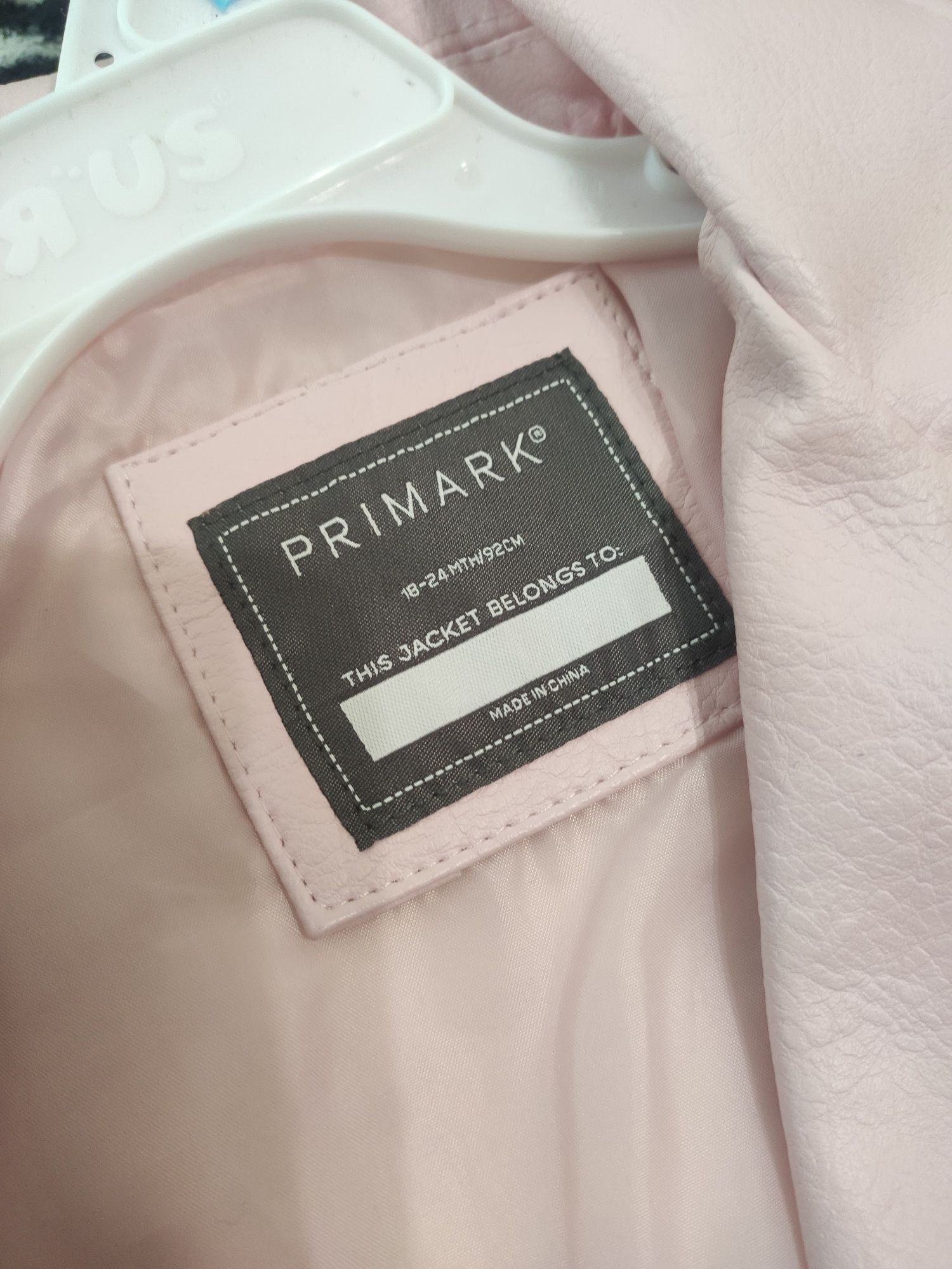 Косуха детская Primark 18-24 розовая кожанка