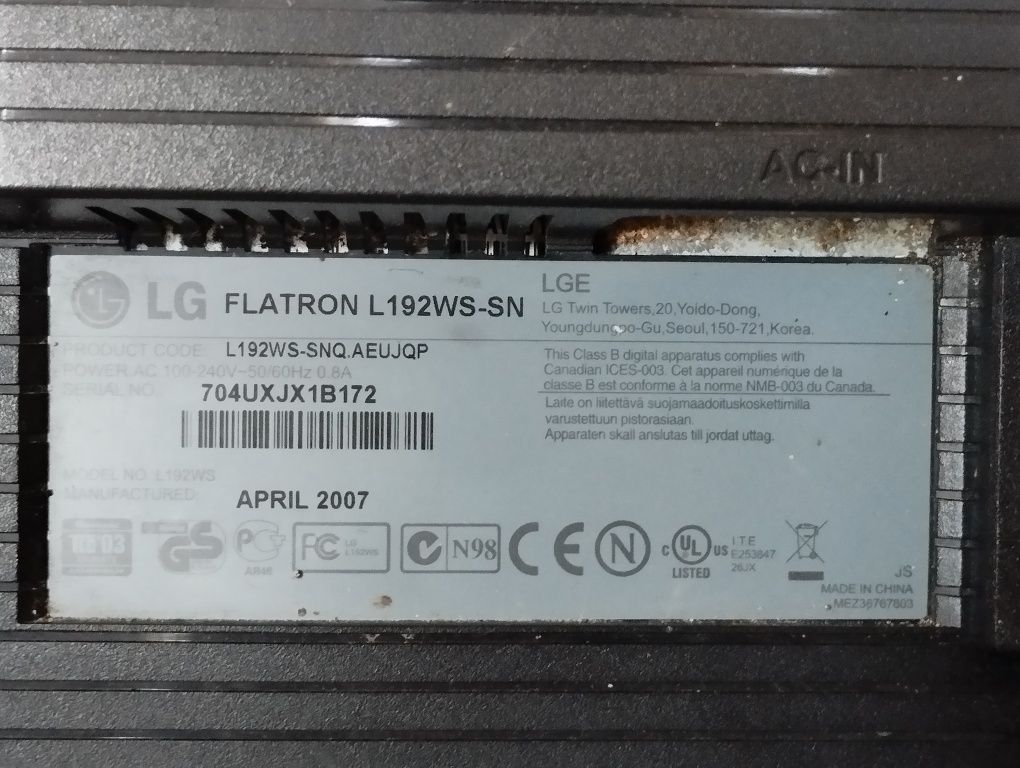 Monitor LG 19' VGA