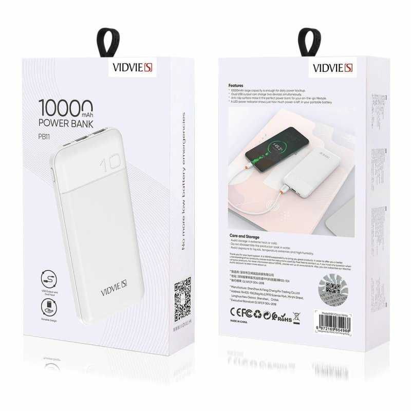 Powerbank VIDVIE 10 000 mAh biały PB11