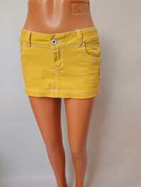 Żółta bawełniana krotka spódnica z elastanem Terranova S 36