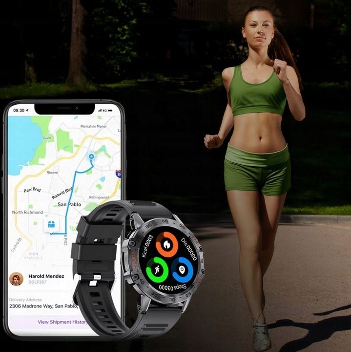 Smartwatch Zegarek Męski Rozmowy Polskie Menu Kroki Sms 400 Mah + Słuc