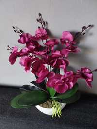 Nowy duży różowy storczyk pięcio-pędowy orchidea kwiaty sztuczne