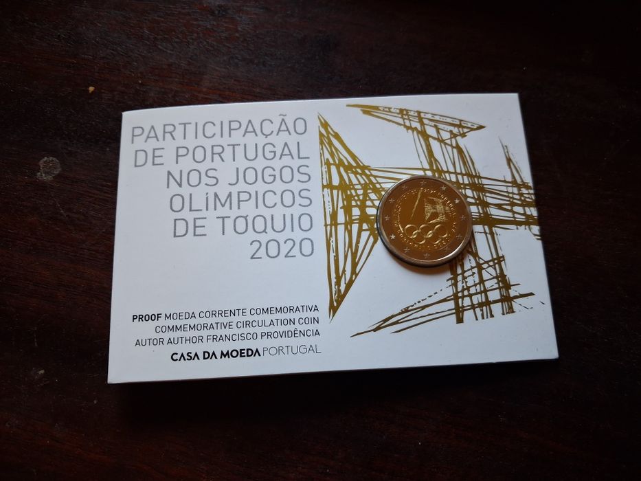 Moeda 2 euros prof Participação de Portugal Jogos Olímpicos Toquio