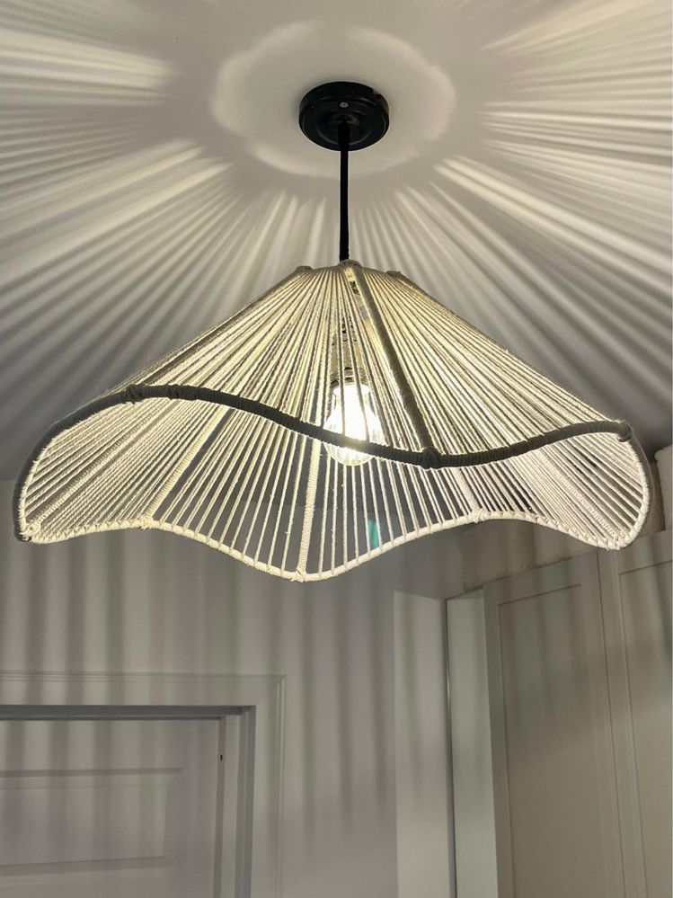 Lampy klosze ze sznurka jutowe boho rustykalne styl platfon led