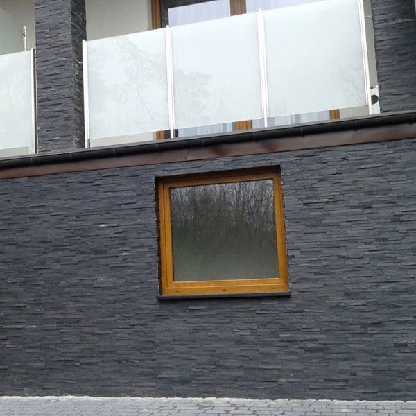 Panel kamienny łupek czarny mat 10x36 cm