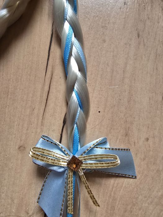 Nowa  opaska na włosy z warkoczykiem Kraina Lodu