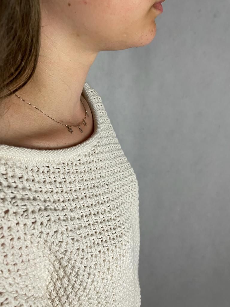 Pleciony biały sweter sweterek zara z wiązaniem na plecach kardigan