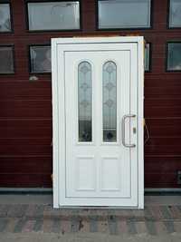Drzwi zewnętrzne aluminiowe z szybą ornamentową 109x205 DOWÓZ KRAJ
