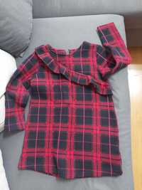 Ciepła sukienka tunika dla dziewczynki 98/104