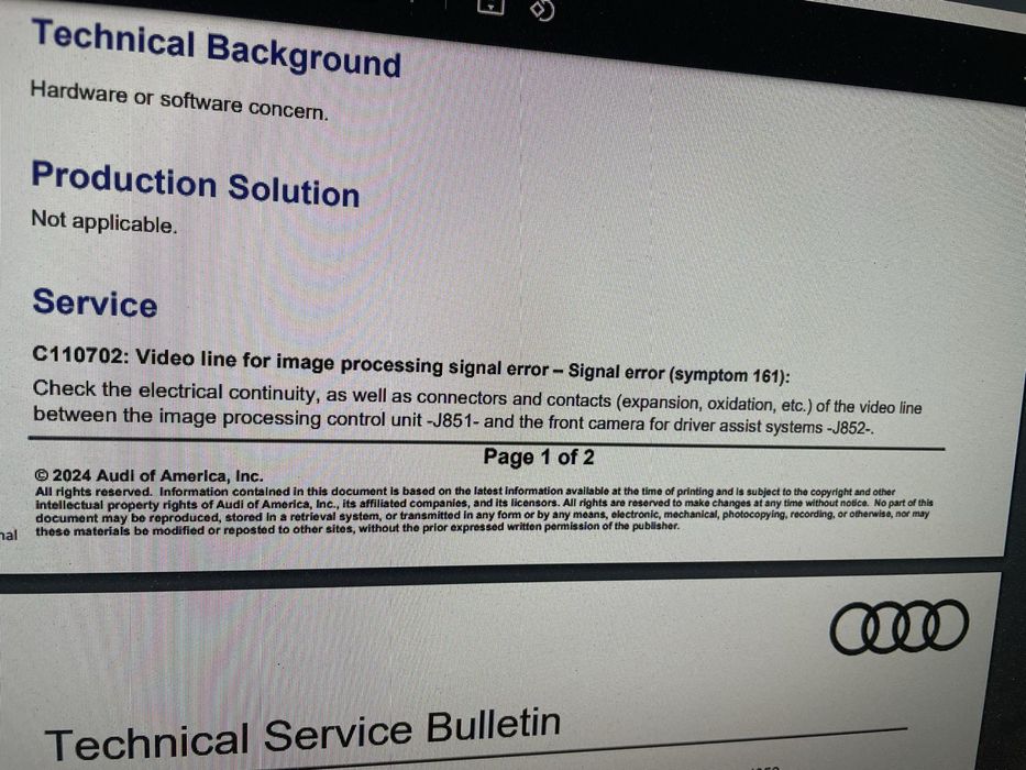 Камера асистентів ACC: Audi A6 A7 A8, Volkswagen Tuareg