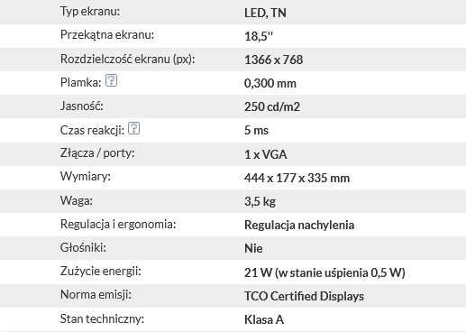 Monitor VGA 19" - Acer V193HQ