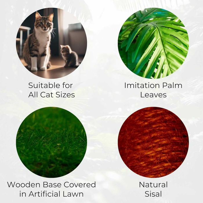 Poste arranhador para gato em forma de palmeira 40 x 68 cm - NOVO