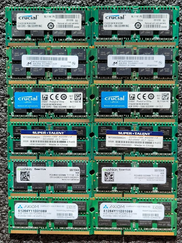 ДДР3 4Гб пам'ять для ноутбука 1066/1333/1600Мгц  4Gb 8500s 10600s