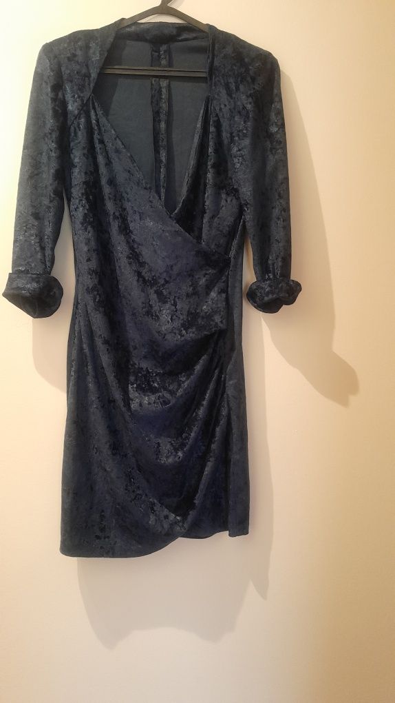 Vestido em veludo azul