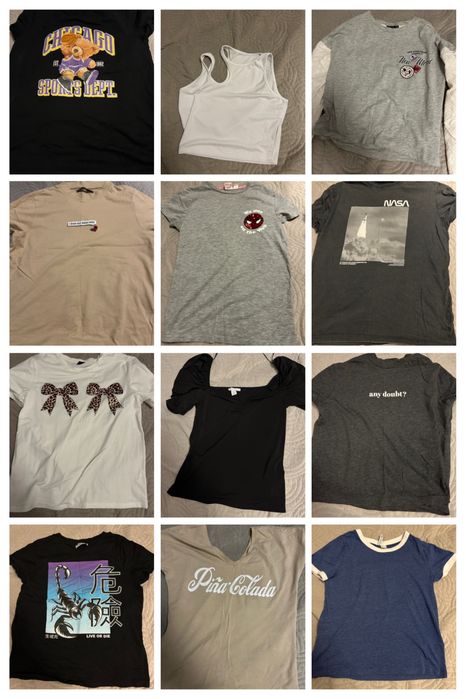 Ubrania paczka - spodnie i bluzki