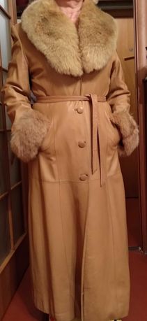 Шкіряне пальто, куртка, дублянка, розмір 46-48