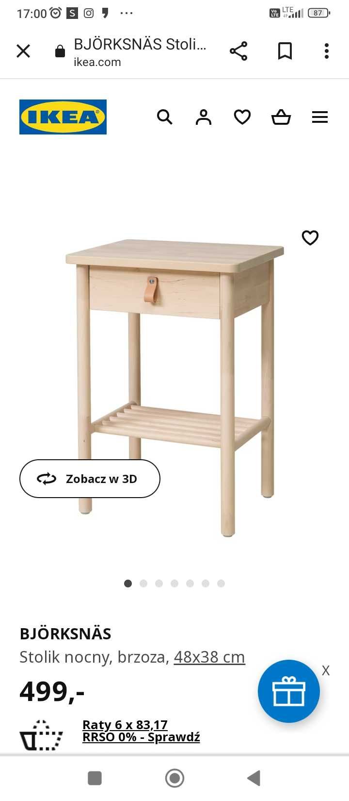 Szafka nocna Ikea nowa