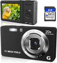 Aparat Kamera 4K Cyfrowy 56Mp Zestaw Duży Ekran LCD Karta 32GB Zoom