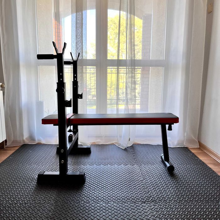 Zestaw Do Ćwiczeń 126kg Siłownia Ławeczka Hantle Obciążenie Gryf