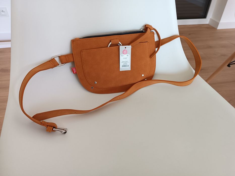 Torebka nerka biodrówka zamsz brązowa karmel home&you