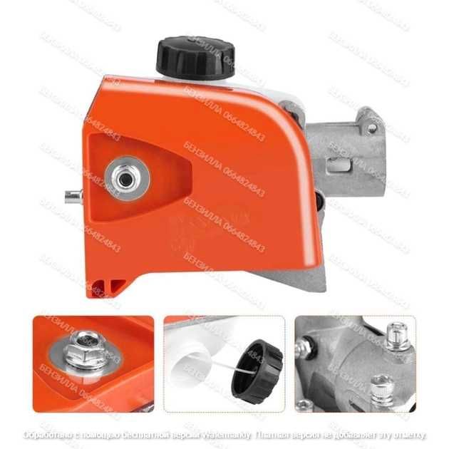 Насадка на мотокосу, веткорез, пила высоторез цепной c масляным баком.