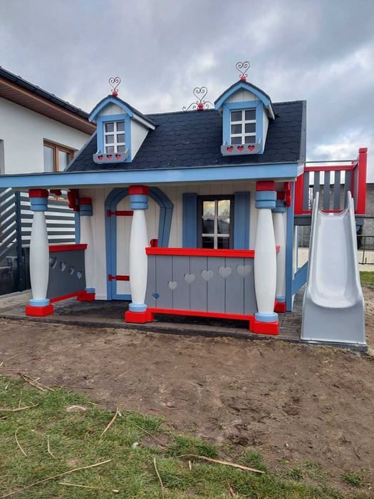 Drewniany Domek dla dzieci PREMIUM D02 A ! Plac zabaw!