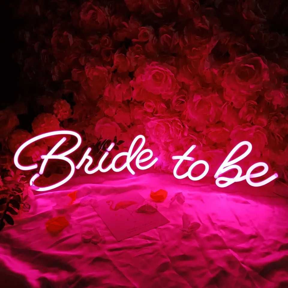 Bride to be napis neon ledon Na skraju raju impreza wieczór panieński