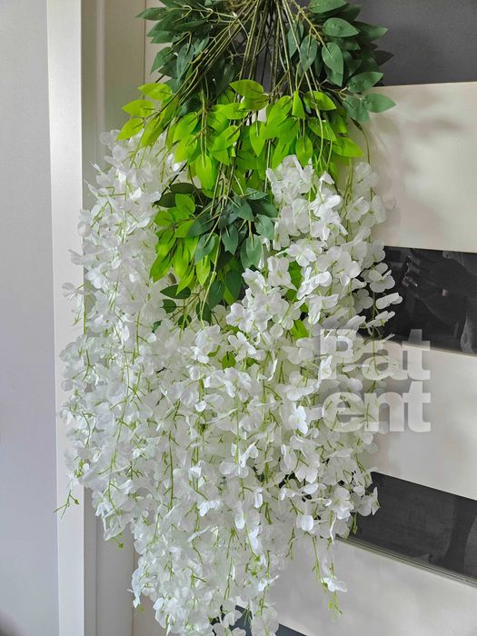 Wisteria biała jasna glicynia sztuczna girlanda dekoracja 12 sztuk