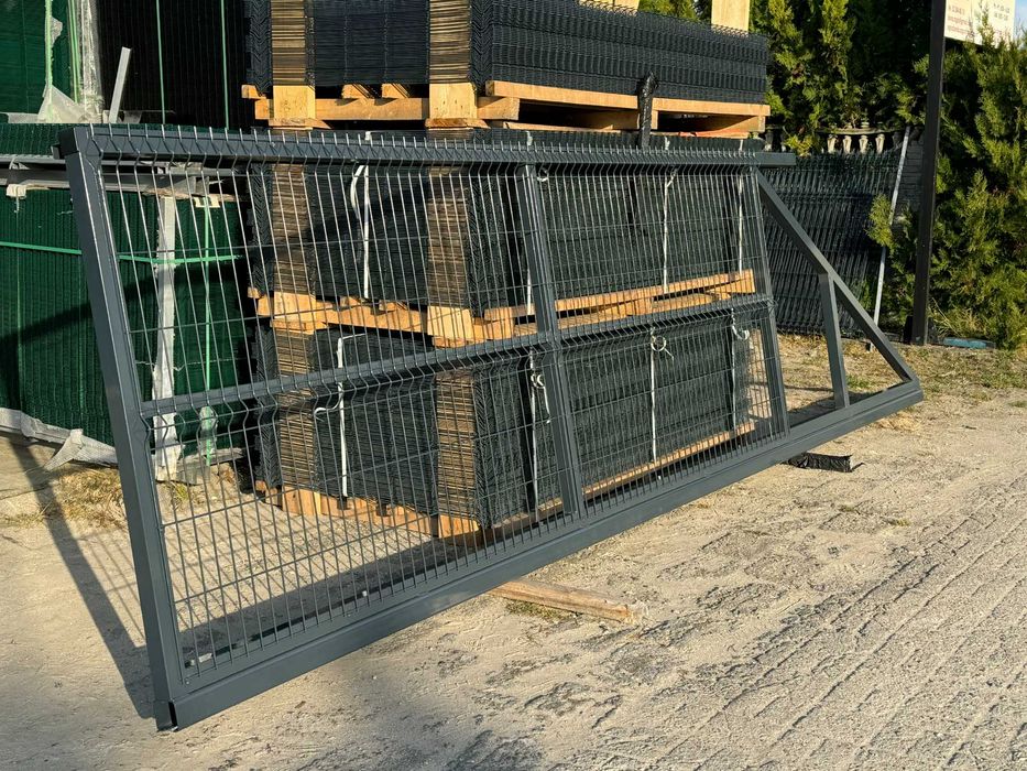 Brama Przesuwna Samonośna Panelowa 4,00 m x 1,50 m Grafit