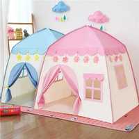 Детская игровая палатка в виде домика . Синий и розовый цвет