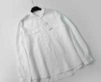 Брендовая льняная белая свободная рубашка White Label