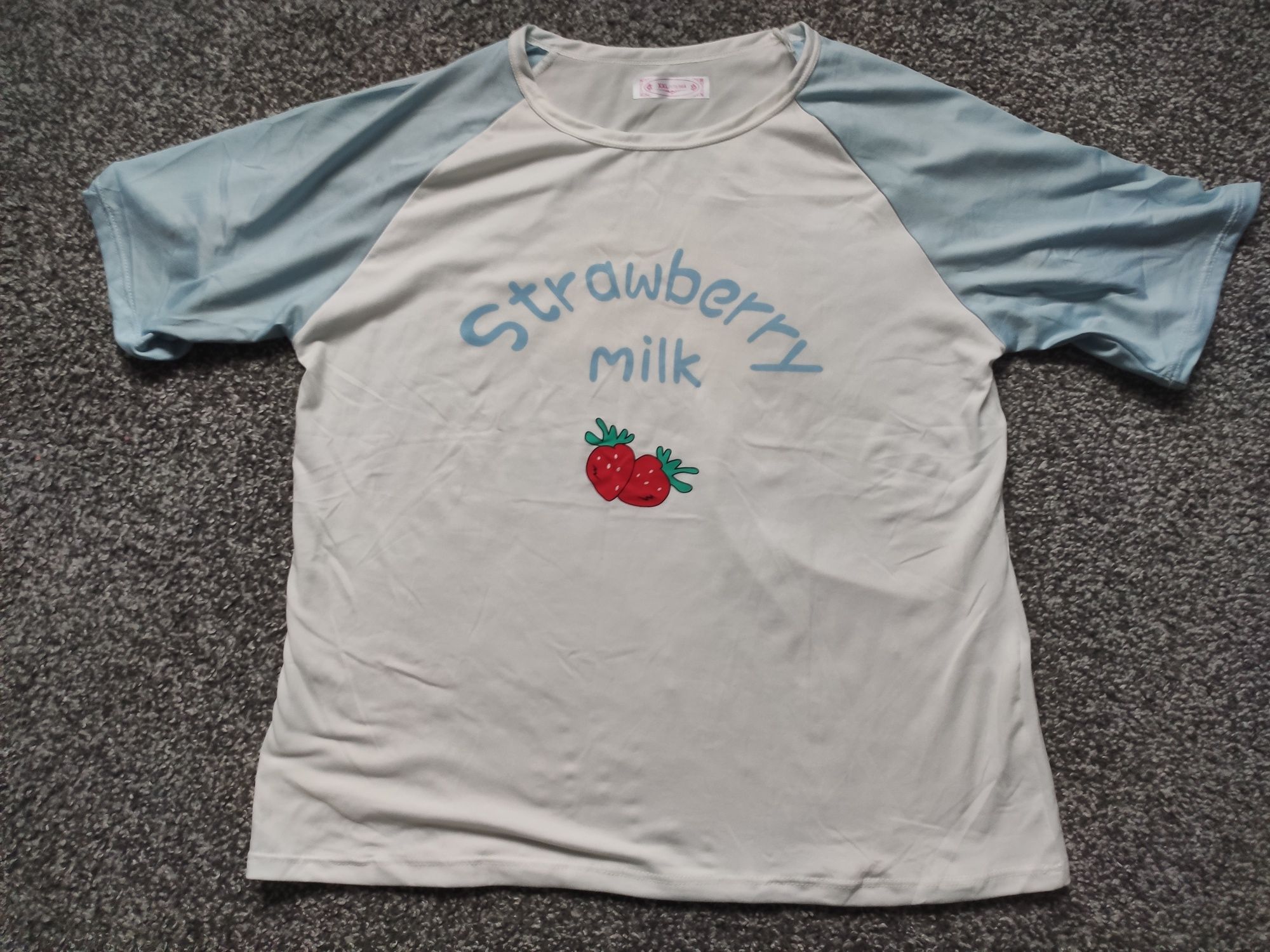 Комплект, пижама strawberry milk бело голубой