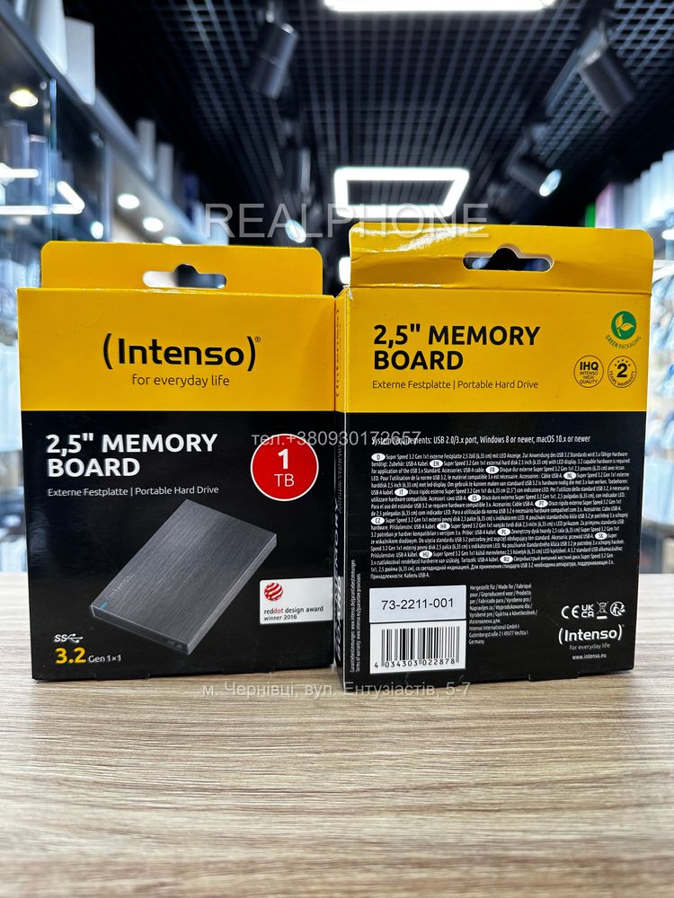 Зовнішній накопичувач Intenso 2,5 Memory Board 1TB 3.2 Gen 1x1