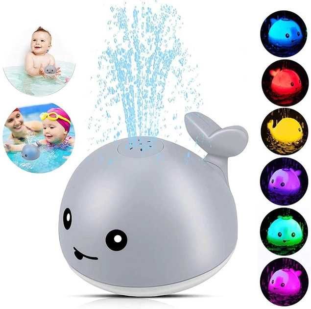 Игрушка для купания в ванной малишей Toys Кит светящийся с фонтаном