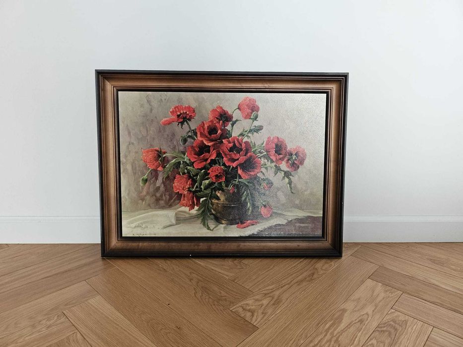 Reprodukcja obrazu "Maki" autorstwa E.Krüger. Kwiaty